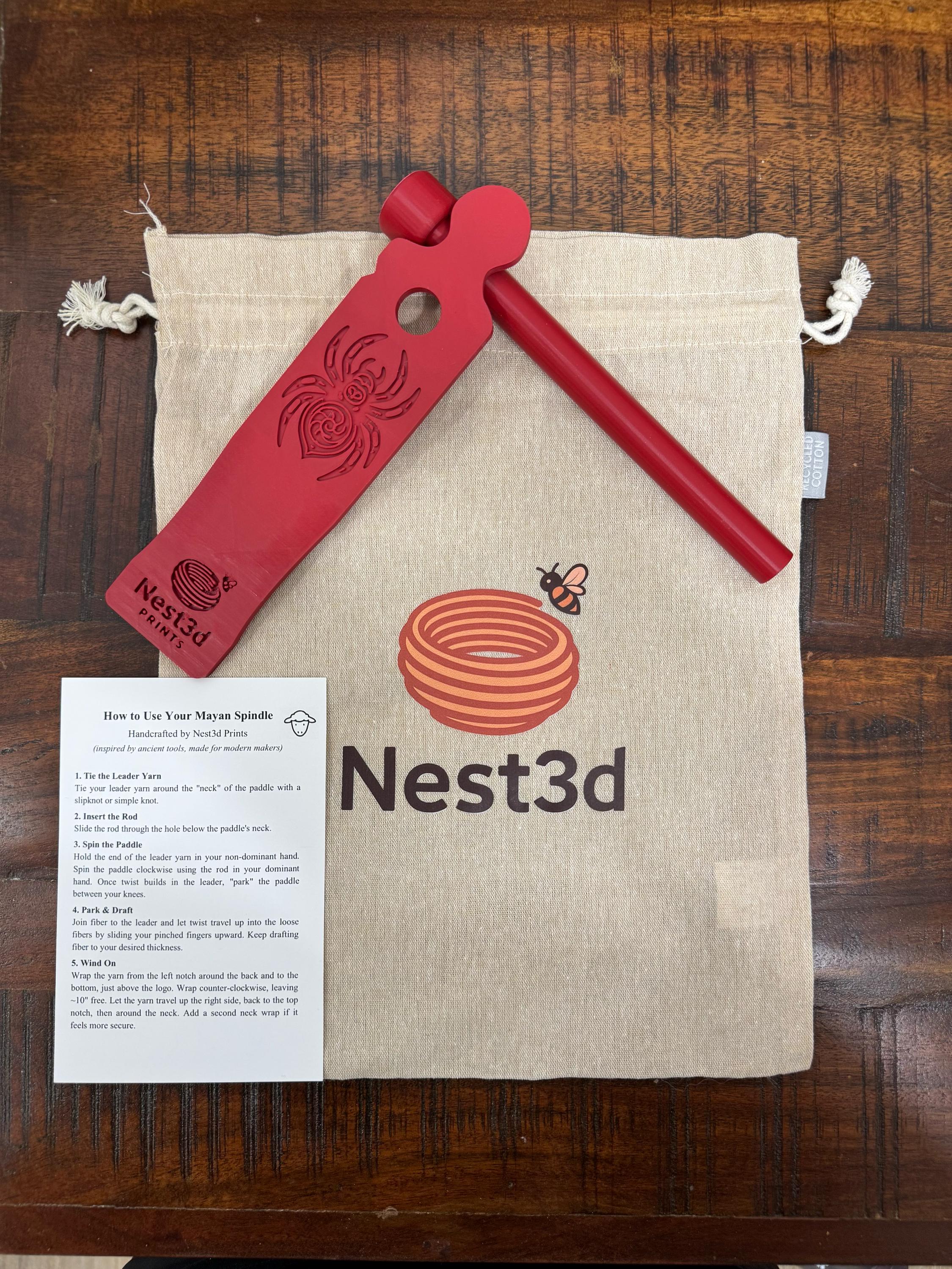 Mayan Paddle Spinner for Hand Spinning | Fiber Arts Tool