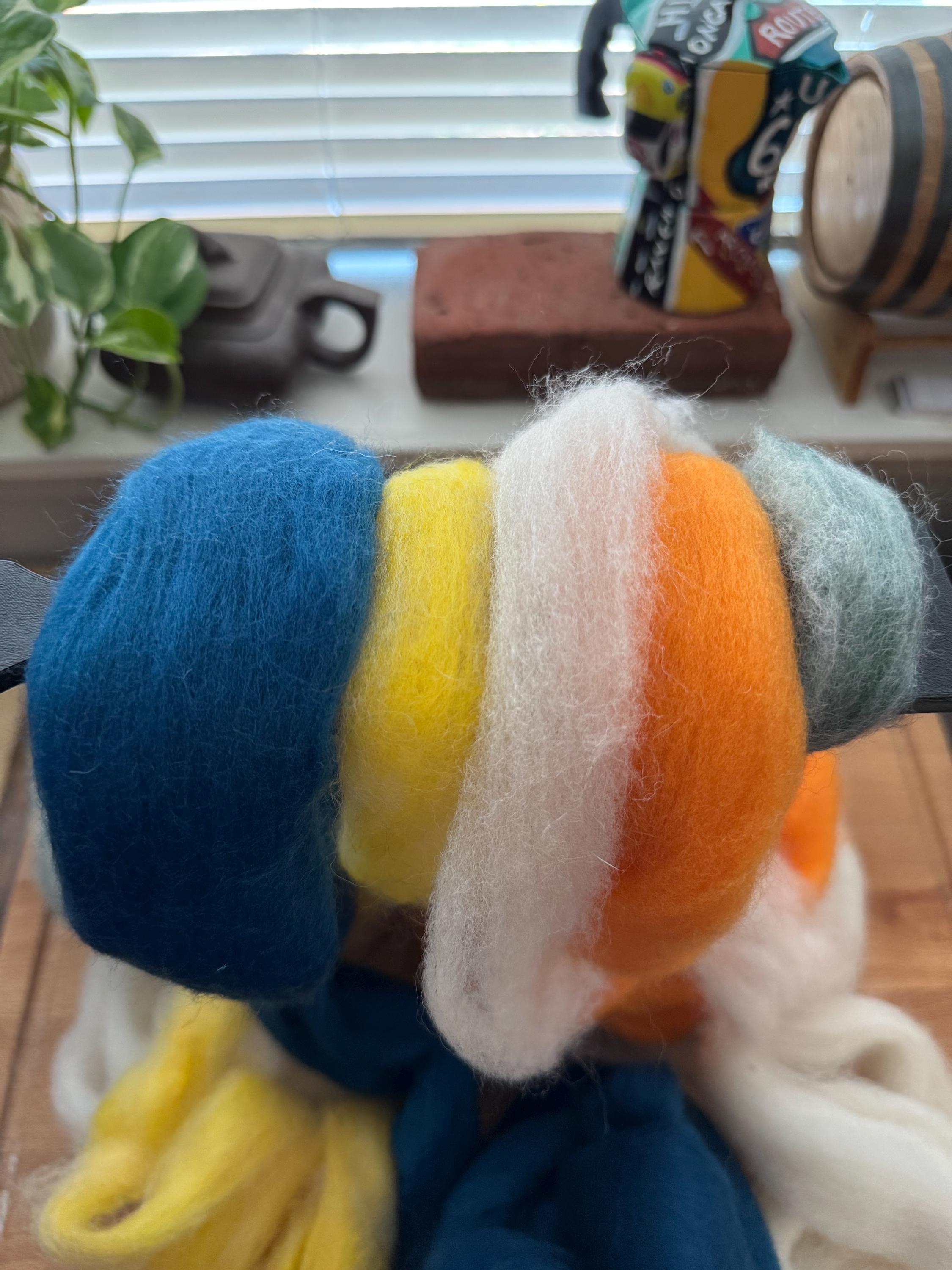 Dyed Wool Roving 1oz: Merino, Rambouillet, Gotland, Romney